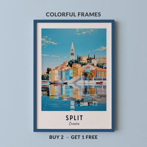 Split Travel Poster Croatia Print Wall Art City Print Cityscape Artwork Travel Wall Decor Digital Download Travel Gift