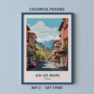 Aix-Les-Bains Travel Poster France Print Wall Art City Print Cityscape Artwork Travel Wall Decor Digital Download Travel Gift