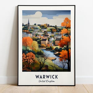 Warwick, United Kingdom Travel Print Wall Art, Warwick - United Kingdom City Print, Warwick, United Kingdom Travel Gift, Warwick, Wall Art