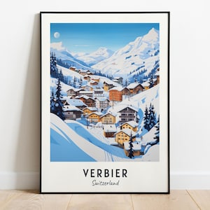 Verbier, Switzerland Travel Print Wall Art, Verbier - Switzerland City Print, Verbier, Switzerland Travel Gift, Verbier, Switzerland Poster