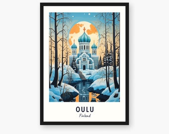 Oulu Travel Print, Oulu - Finland Travel Gift, Printable City Poster, Digital Download, Wedding Gift, Birthday Present
