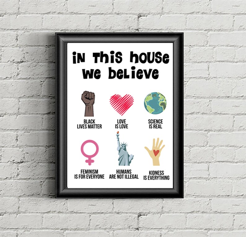 In This House We Believe poster Black Lives Matter digital Etsy