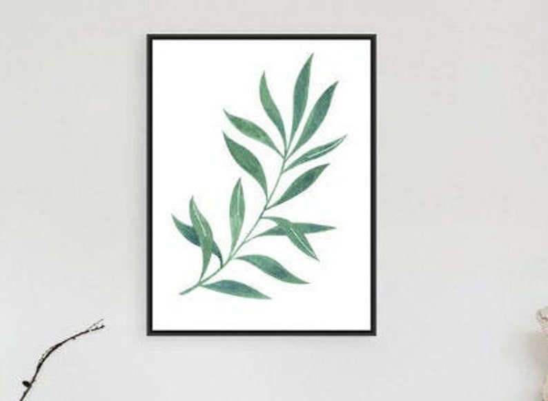 Wall art botanical minimalist wall art Botanical print Nature Eucalyptus Leaf Watercolor print