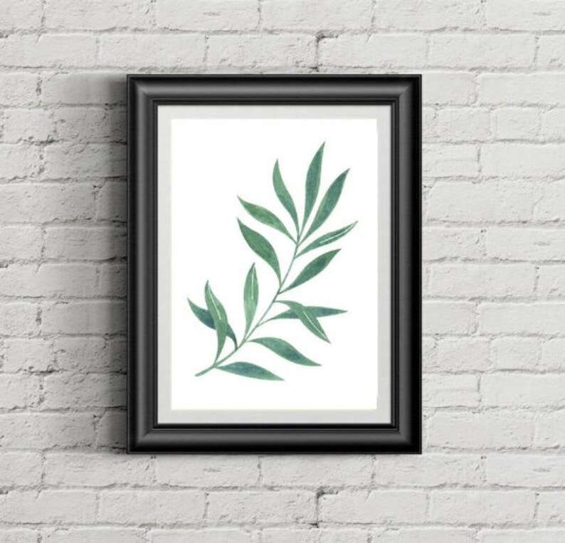 Wall art botanical minimalist wall art Botanical print Nature Eucalyptus Leaf Watercolor print