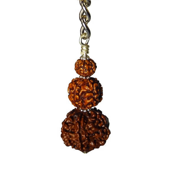 Porte-clés 3 Rudraksha (Elaeocarpus ganitrus)