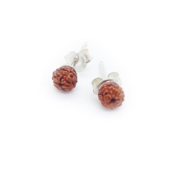 Silver Stud and Very Small Rudraksha seeds