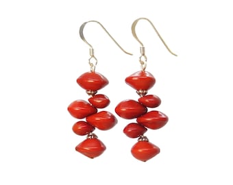 925/1000 silver earrings and Jumbi-Bead (Adenanthera pavonina / Adenanthera microsperma)