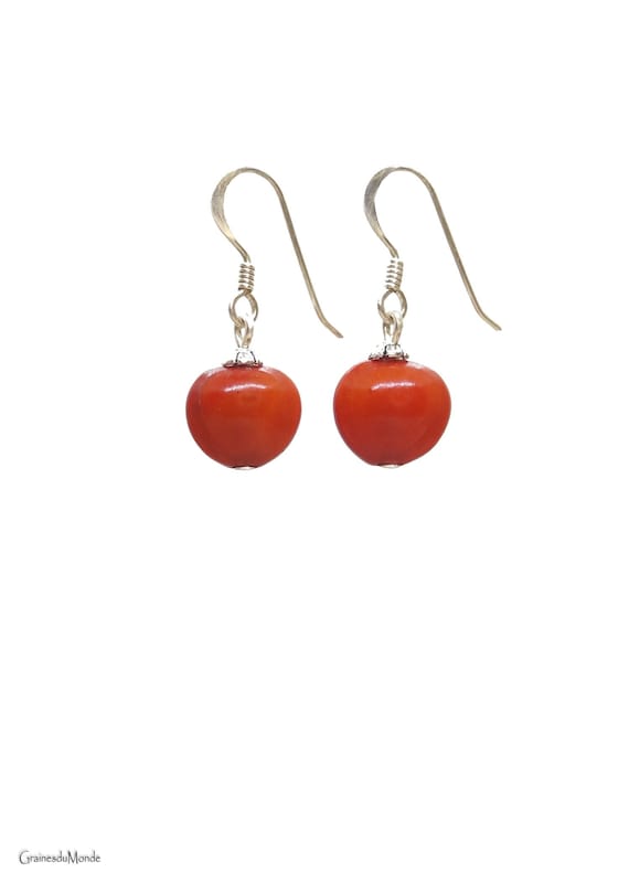 925/1000 silver earrings and Jumbi-Bead (Adenanthera pavonina)