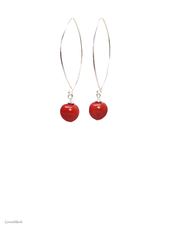 925/1000 silver earrings and Jumbi-Bead (Adenanthera pavonina)