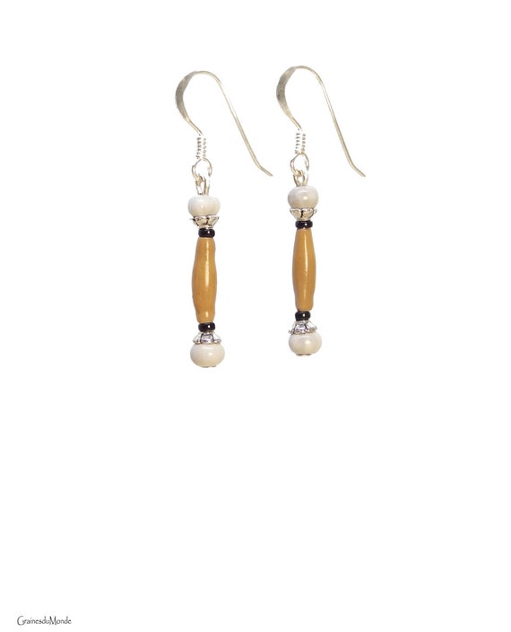 925/1000 silver earrings and 2 varieties of Job's Tears from Thailand