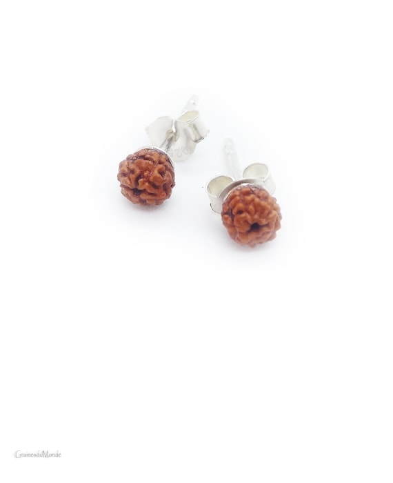 Silver Stud and Very Small Rudraksha seeds