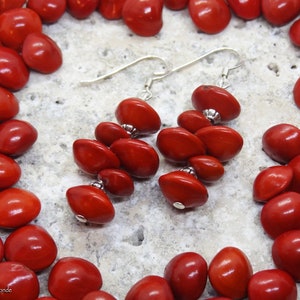 925/1000 silver earrings and Jumbi-Bead Adenanthera pavonina / Adenanthera microsperma image 3