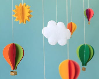 Flight of hot air balloon mobile