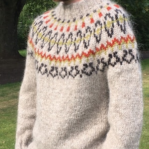 Knitted Icelandic Alafoss Lopi Wool jumper sweater using 100% Icelandic Lopi Wool. image 2