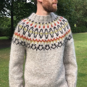 Knitted Icelandic Alafoss Lopi Wool jumper sweater using 100% Icelandic Lopi Wool. image 1