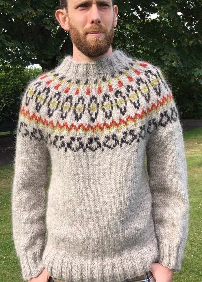 Knitted Icelandic Alafoss Lopi Wool jumper sweater using 100% Icelandic Lopi Wool. image 3
