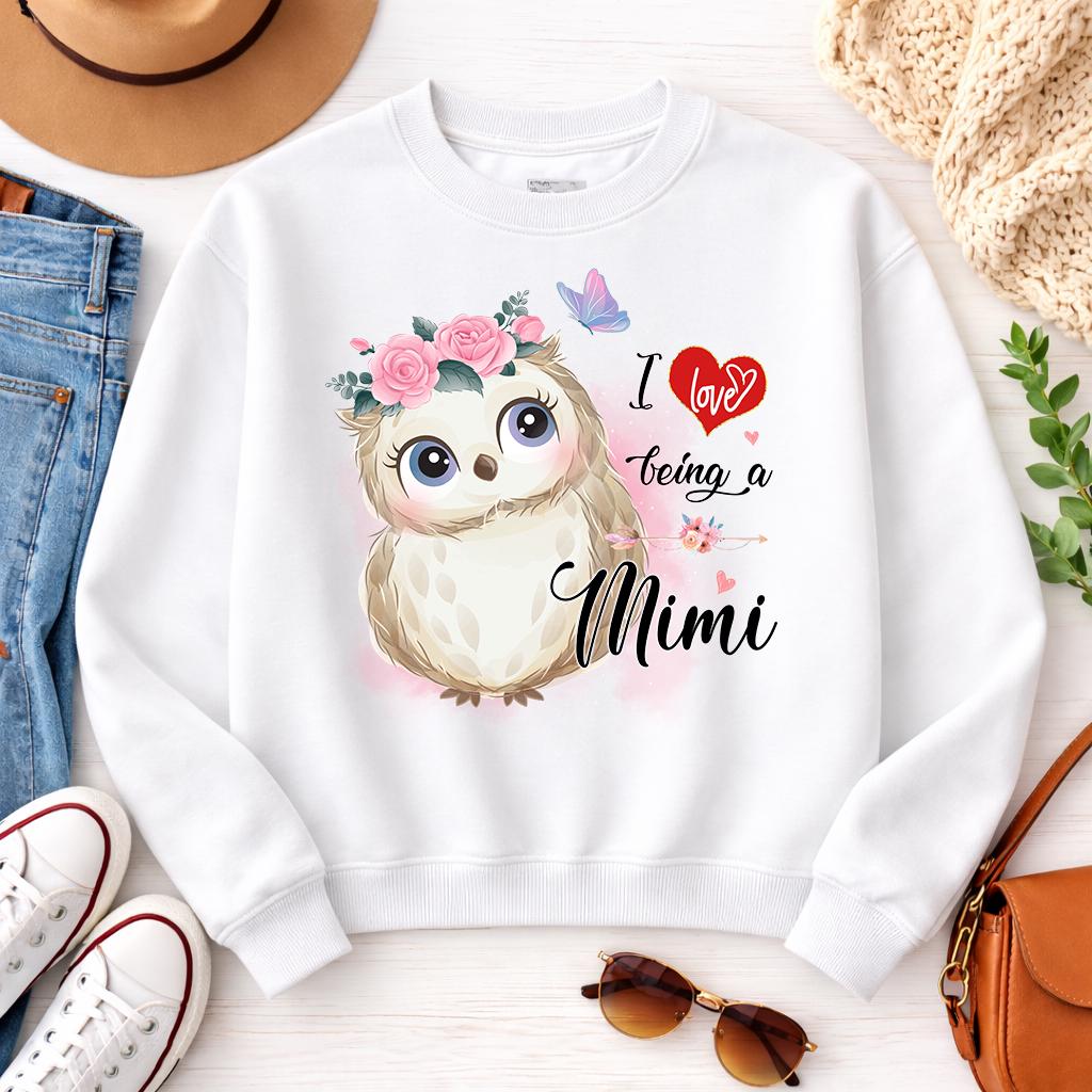 Cute Owl I Love Being A Mimi PNG, Grandma Mimi PNG, Mimi Design, Grandmother Gift PNG, Sublimation D