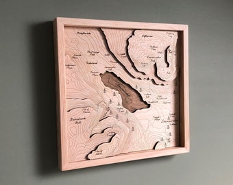 Loweswater / The English Lake District / Cumbria / Wooden Topographic Map / Darling Fell / Burnbank Fell / Loweswater Fell / thrushbank