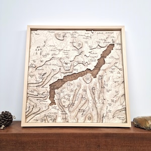 Ullswater Wooden Map: English Lake District Topographic Art