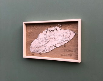 Mersea Island / Essex / Wooden Topographic Map / Church of St Peter & St Paul / Artwork / Relief Map / Gift / Present / Anniversary / Map