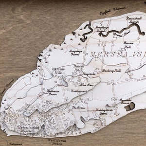 Mersea Island / Essex / Wooden Topographic Map / Church of St Peter & St Paul / Artwork / Relief Map / Gift / Present / Anniversary / Map image 5