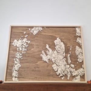 Skye & Uist 3D Wooden Map: Scotland Outer Hebrides Topographic Art