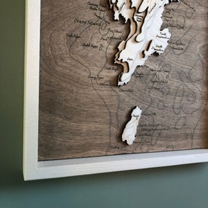 Gigha Island Wooden topographic Map / Scotland / Kintyre peninsula / Isle of Gigha / Giogha / North Atlantic / Hebridean Islands / Artwork image 6