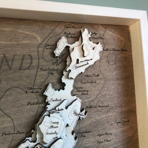 Gigha Island Wooden topographic Map / Scotland / Kintyre peninsula / Isle of Gigha / Giogha / North Atlantic / Hebridean Islands / Artwork image 7