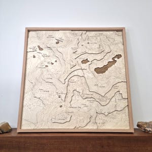 Snowdon Wales Wooden 3D Engraved Map - Personalized Topographic Art