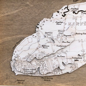 Mersea Island / Essex / Wooden Topographic Map / Church of St Peter & St Paul / Artwork / Relief Map / Gift / Present / Anniversary / Map image 6