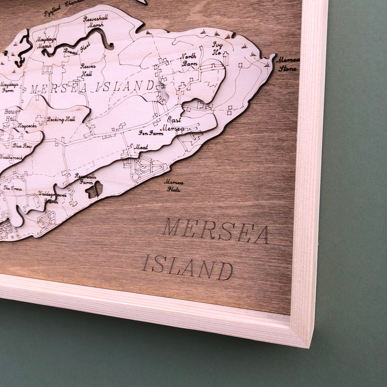 Mersea Island / Essex / Wooden Topographic Map / Church of St Peter & St Paul / Artwork / Relief Map / Gift / Present / Anniversary / Map image 3