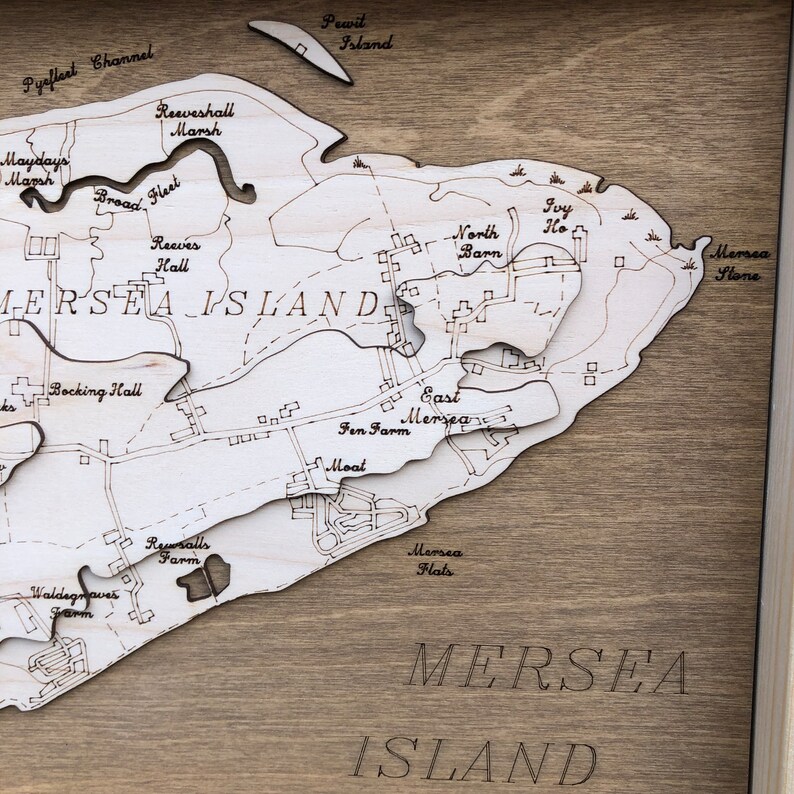 Mersea Island / Essex / Wooden Topographic Map / Church of St Peter & St Paul / Artwork / Relief Map / Gift / Present / Anniversary / Map image 4