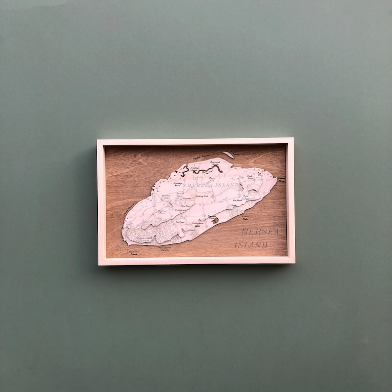 Mersea Island / Essex / Wooden Topographic Map / Church of St Peter & St Paul / Artwork / Relief Map / Gift / Present / Anniversary / Map image 2