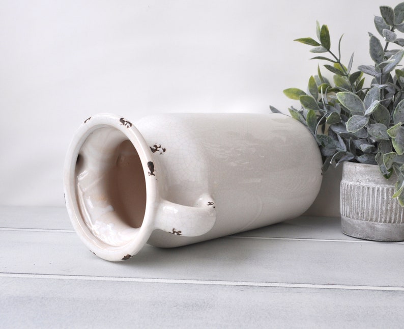 Personalized White Milk Jug Vase Custom Farmhouse Decor Etsy