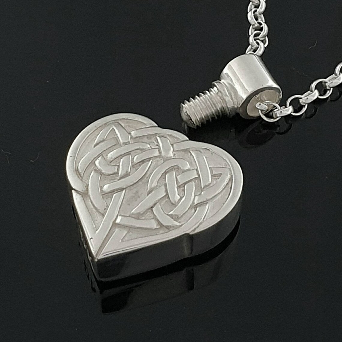 Celtic Knot Cremation Jewelry Sterling Silver Cremation Etsy