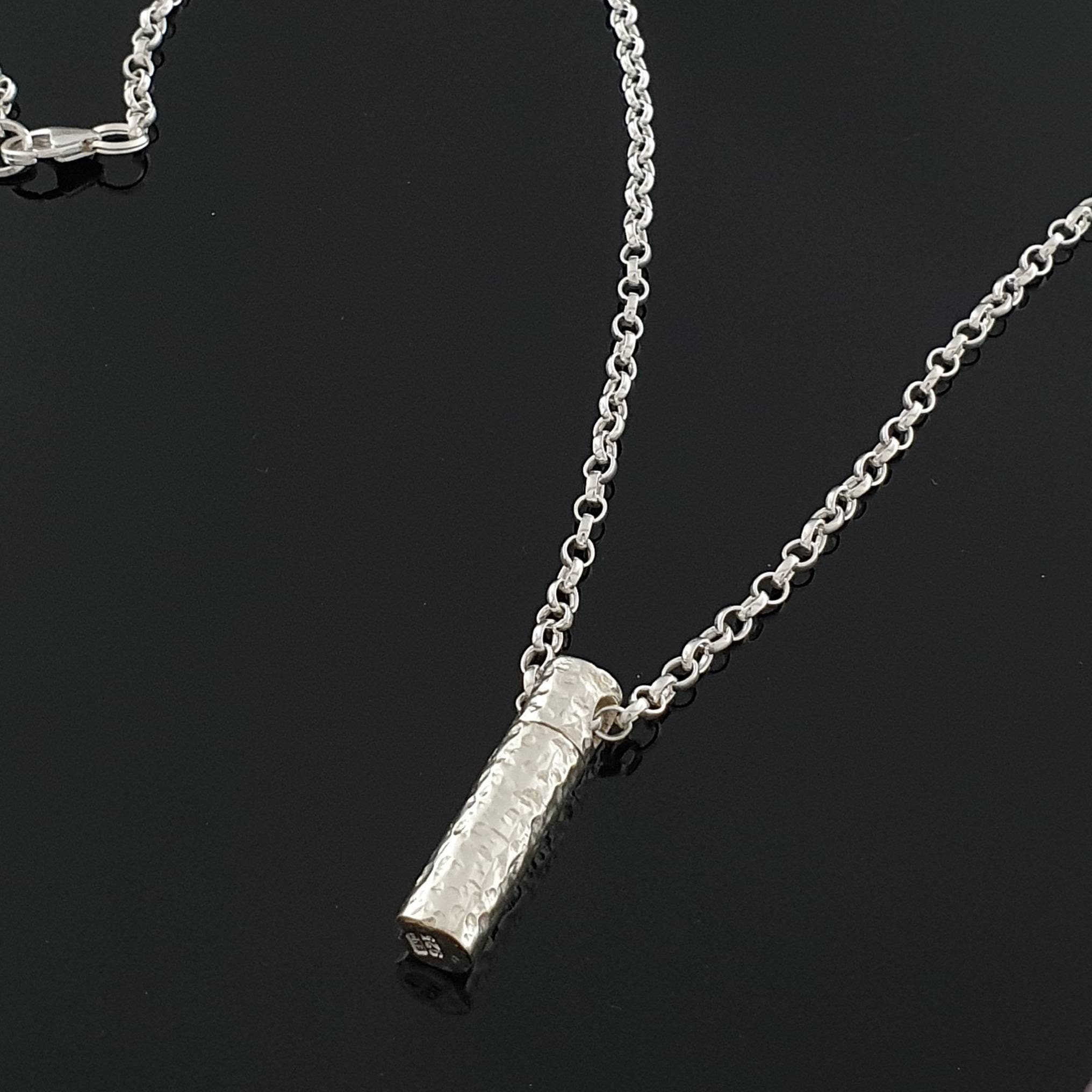 Cremation Necklace Sterling Silver Keepsake Textured Etsy