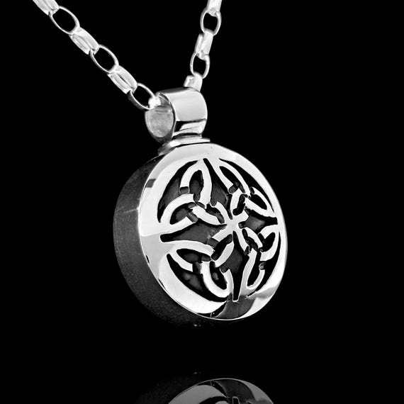 Dara Knot Cremation Necklace Irish Celtic Keepsake Pendant Sterling Silver Celtic Cremation Jewelry Free Engraving