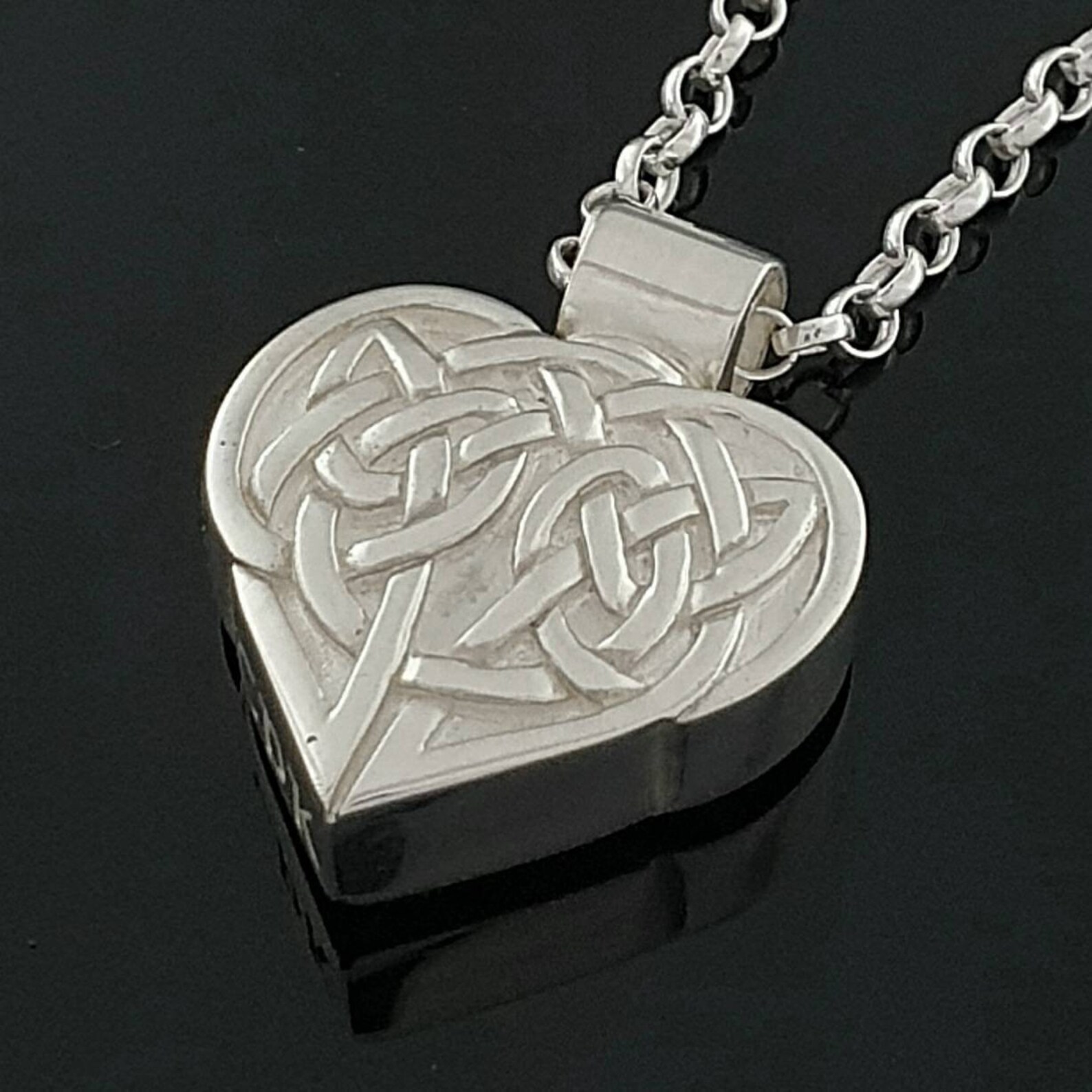 Celtic Knot Cremation Jewelry Sterling Silver Cremation Etsy
