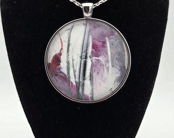 Blush Bamboo Abstract Necklace – One of a Kind Wearable Art Jewelry