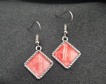 Crimson Drift Diamond Earrings — Abstract Red Drop Jewelry