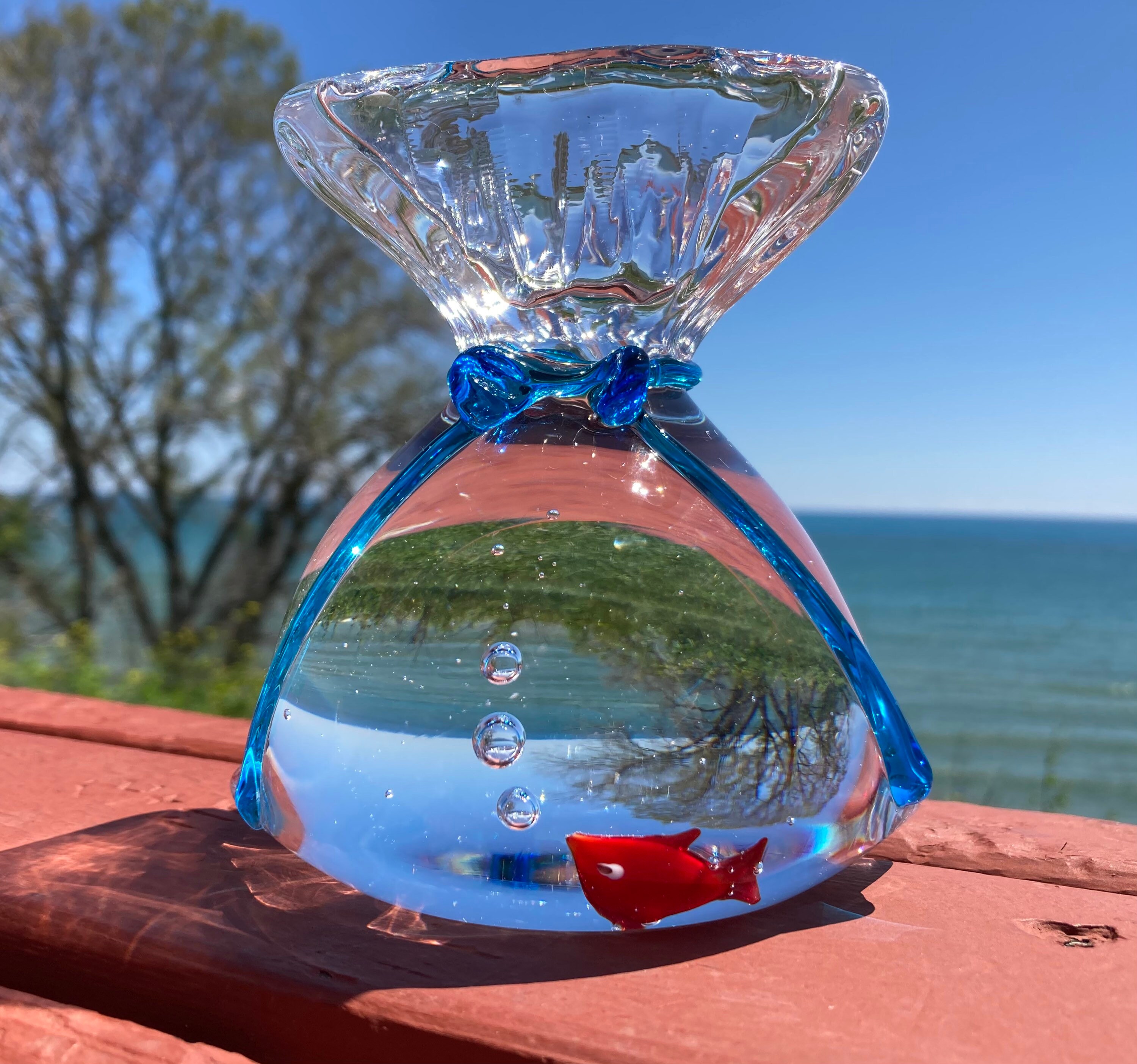 Murano or Murano style goldfish in a bag glass Etsy