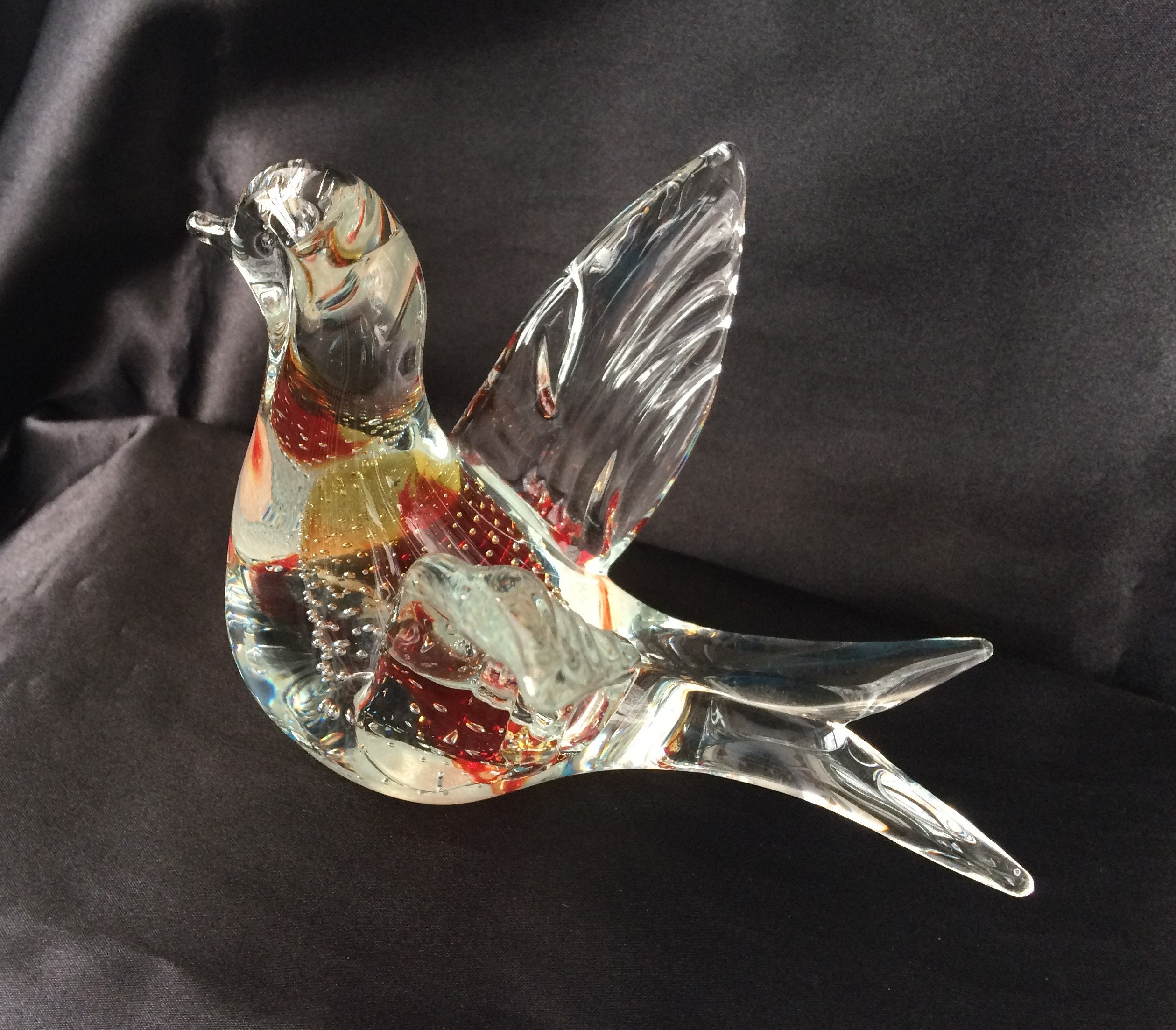 Murano style art glass bird figurine paperweight with forked Etsy