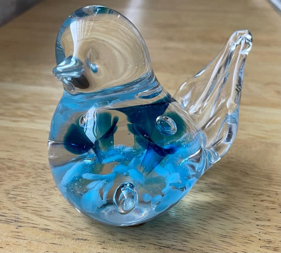 Vintage Prestige Art Glass Bird Figurine, Paperweight, Trumpet