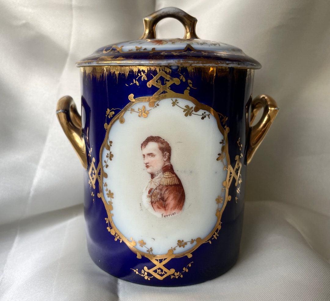 Antique Victoria Carlsbad napoleon Condensed Milk Holder, Porcelain