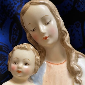 Rare Goebel Madonna and Child figurine, Infant of Prague, 12 inch height, Crown Mark, TMK-1, Full Bee, Virgin Mary, Jesus, Globus Cruciger