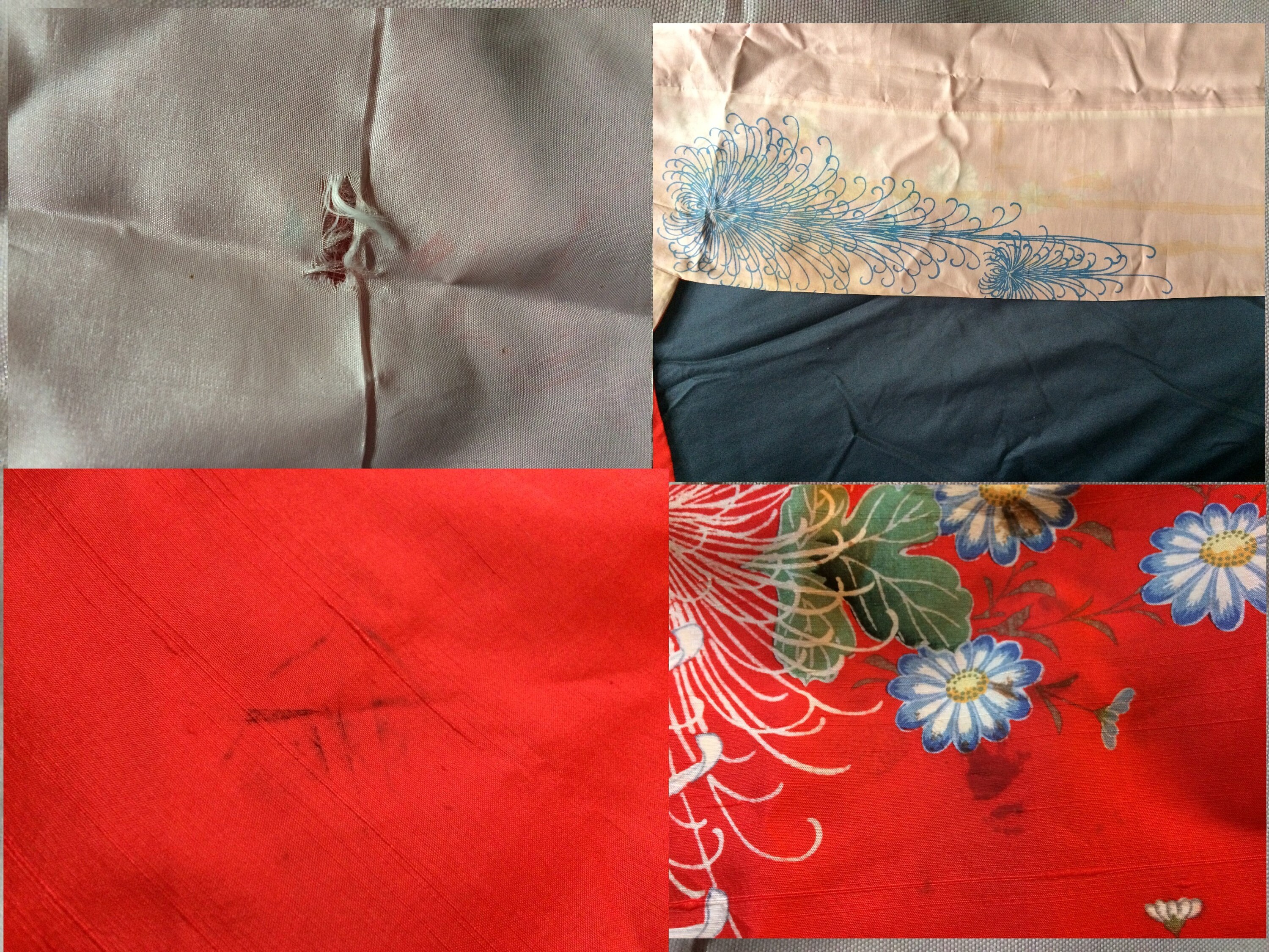 vintage red pure Silk Kimono full length long Etsy