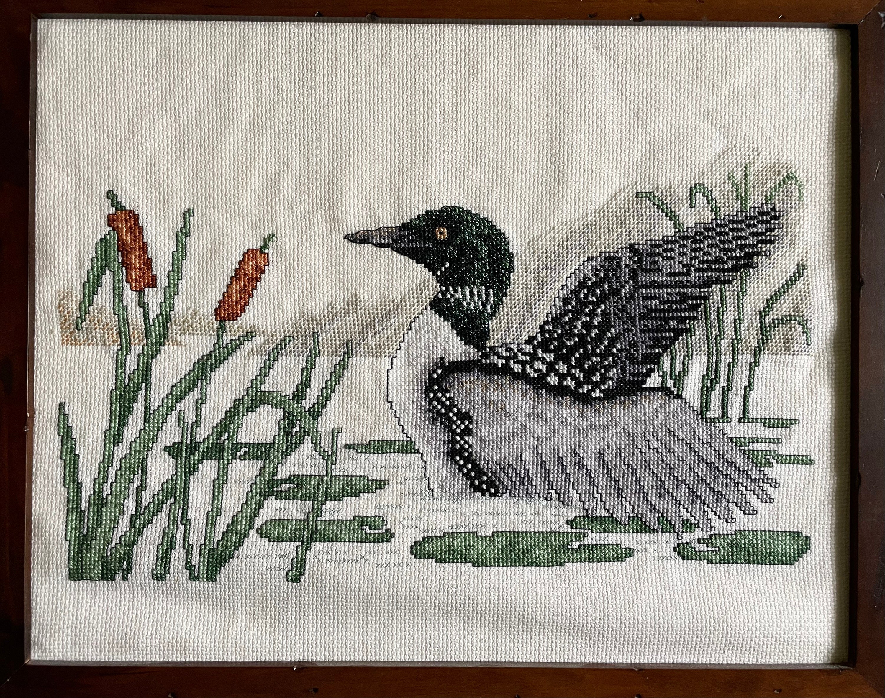 Bird Canvas ~ Elegant Loon on the Lake handpainted 18 mesh Needlepoint  Canvas by Needle Crossings