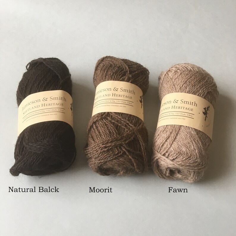 Jamieson /& Smith Shetland Wool Heritage Natural Wool undyed lambswool knitting yarn light fingering sock yarn 2ply 25g ball