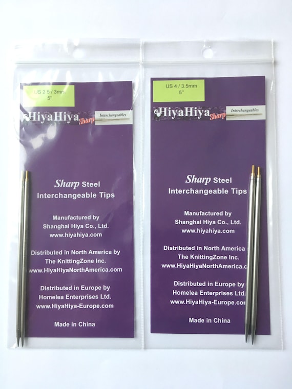 5 INCH SHARP INTERCHANGEABLE KNITTING NEEDLE TIPS 3.75 MM HIYA HIYA SIZE 5