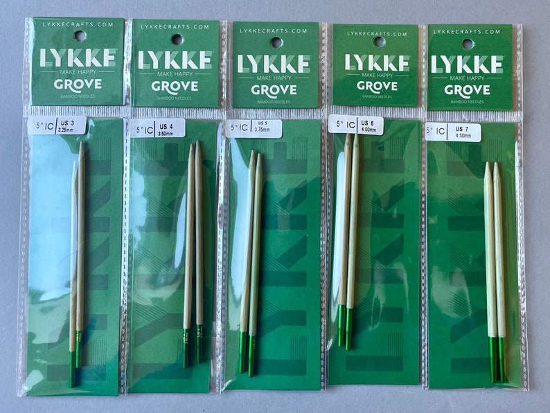 Puntas de agujas de tejer intercambiables de bambú LYKKE Grove de 3,5 y 5, tamaño de 3,25 mm a 4,5 mm/tallas de EE. UU. 3 a 7 imagen 8